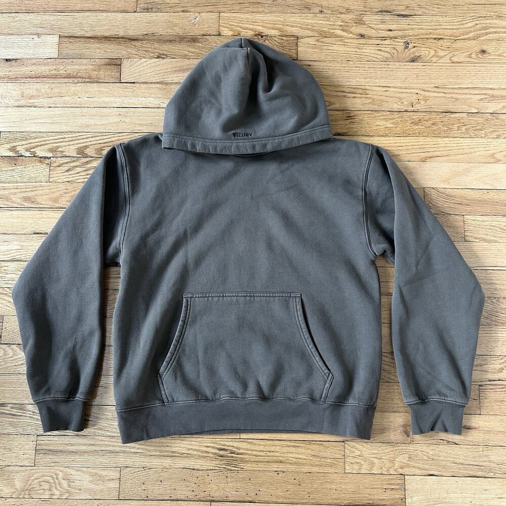 Aritzia Sweatfleece Perfect Fit Hoodie Size L Dark Olive Brown Pullover